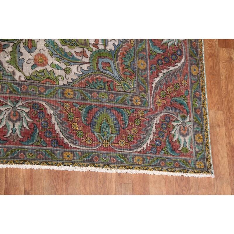 Traditional Tabriz Persian Wool Area Rug Handmade Living Room Carpet