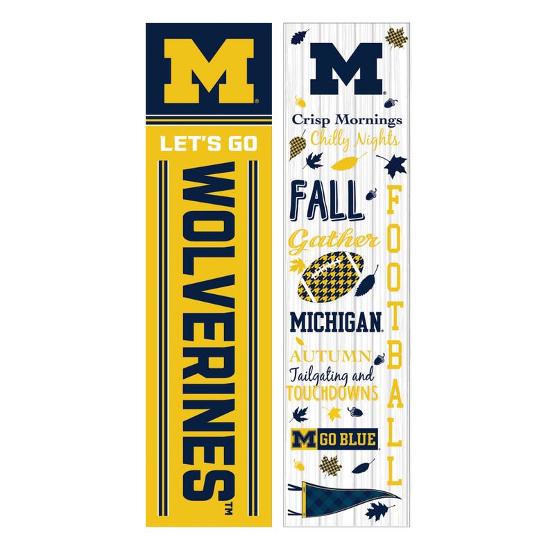 47" Double Sided Seasonal Porch Leaner, University Of Michigan - 47" x 11.25"