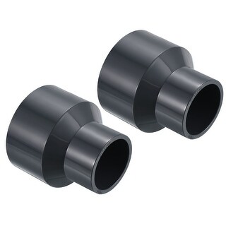 2pcs Pvc Reducer Pipe Fitting Coupling Adapter Connector, Grey - 3x2 