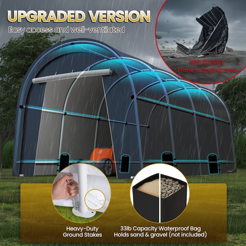 Domed Carport with 4 Cloth Bags