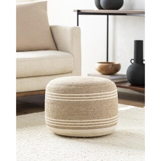 Livabliss Frankfurt Farmhouse Stripe Pouf