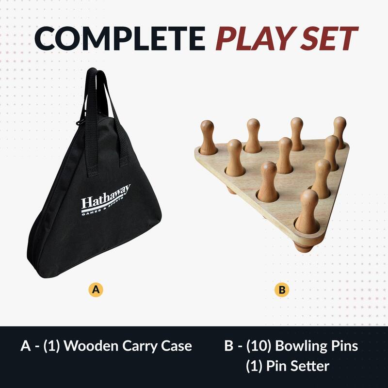 Hathaway Wood Shuffleboard Bowling Pin Set - N/A