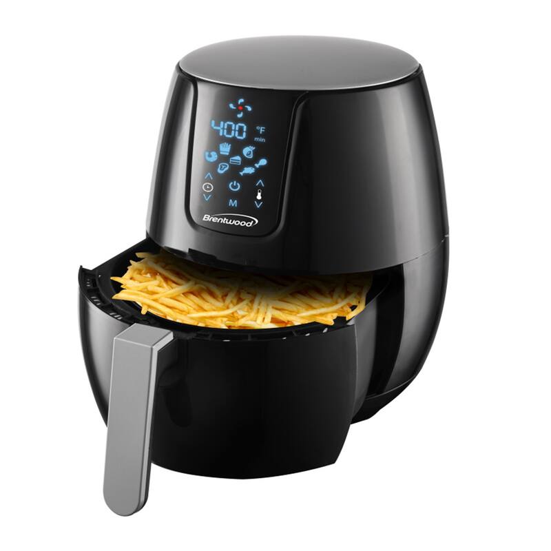 Brentwood Extra Large 1400 Watt 5 Quart Electric Digital Air Fryer with Temperature Control in Black - 5 Quart