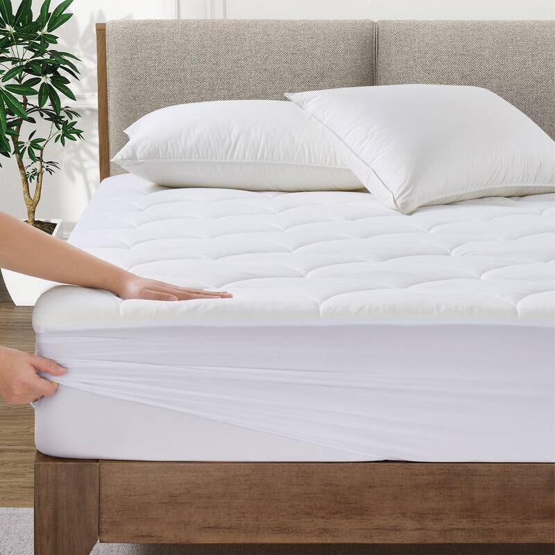 Soft Cooling Waterproof Quilted Mattress Pad with Elastic Deep Pocket