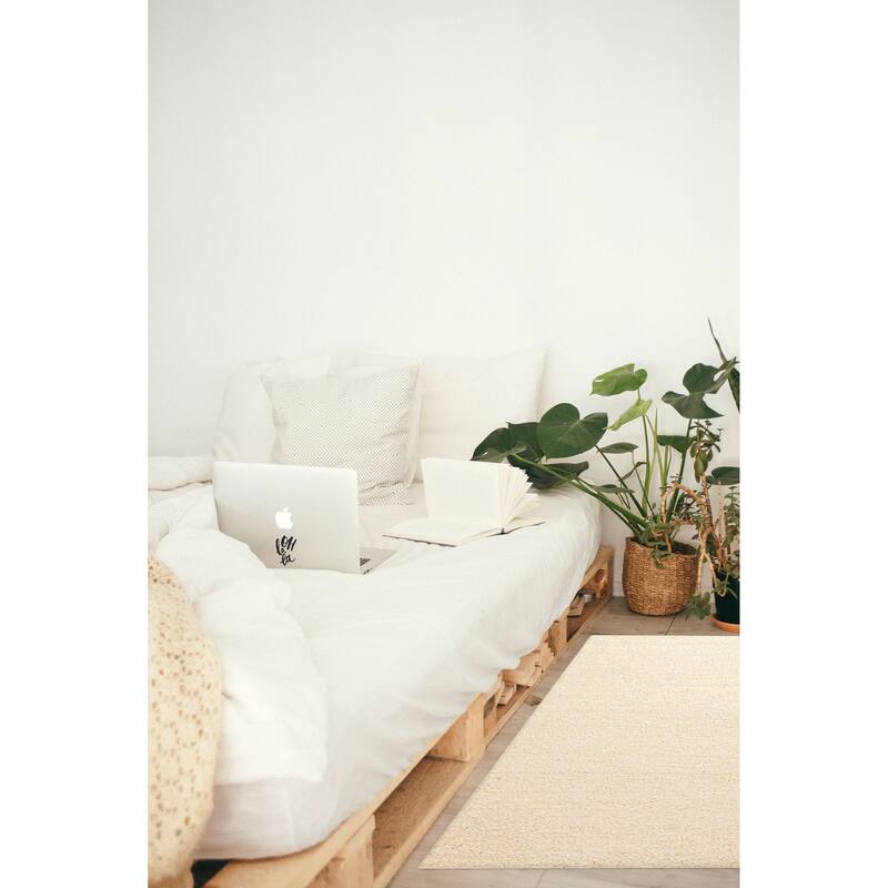 ECARPETGALLERY Braid weave Sienna Cream Wool Rug - 4'0 x 6'0