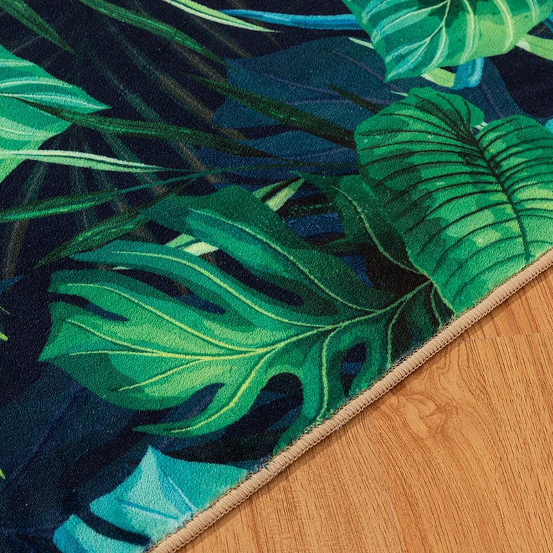 Modern Plant Abstract Area Rugs No-Shedding, Low Pile Foldable Carpet