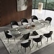preview thumbnail 20 of 26, 110.23'' Extendable Rectangular Sintered Stone Dining Table For 8 -10 People Mocha Grey