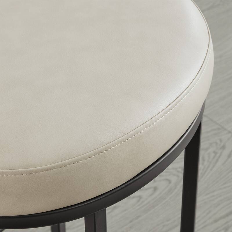 Spruce & Spring Modern Curved Upholstered Bar Stool with Metal Frame