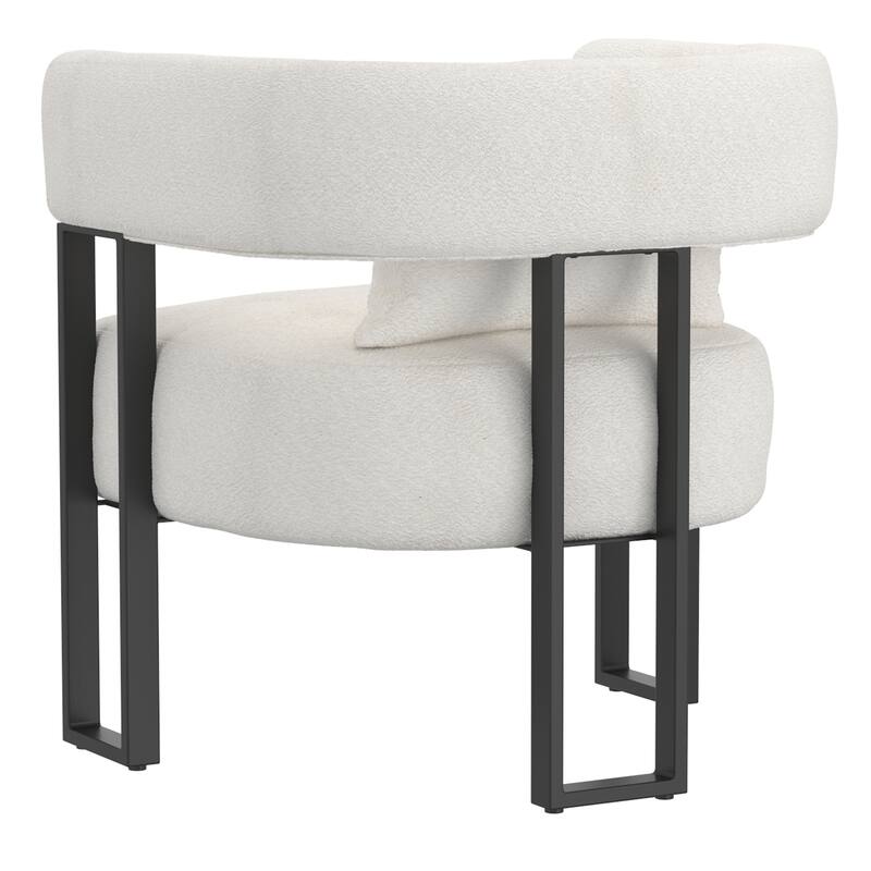 Contemporary Boucle Fabric Accent Chair
