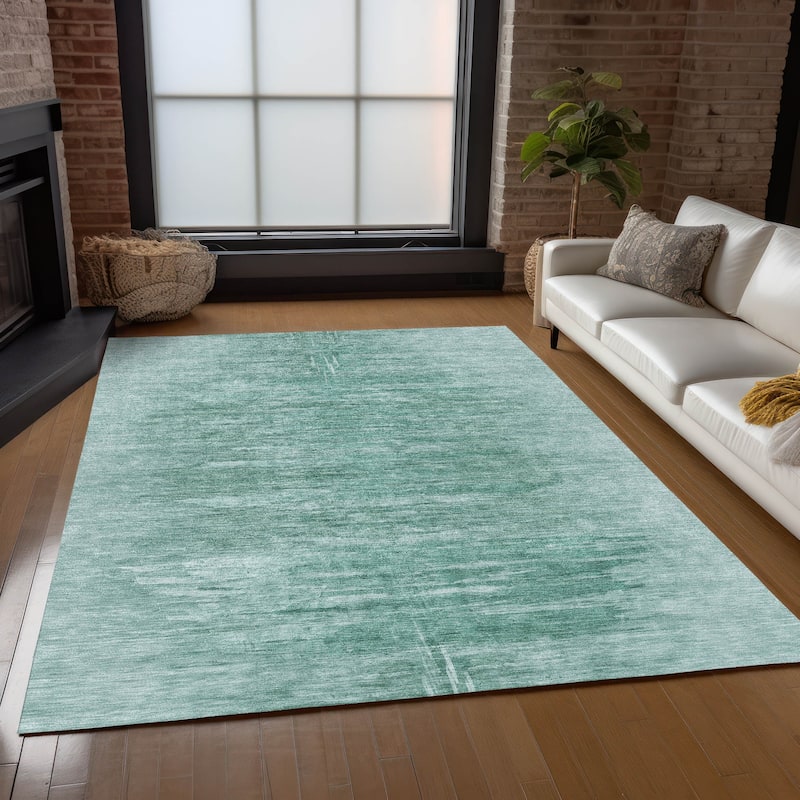 Machine Washable Indoor/ Outdoor Chantille Solid Ombre Rug