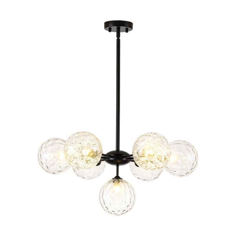 Contemporary Water Glass Bubble Round Tiered Chandelier 25.6 in