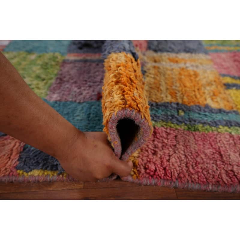 Colorful Plush Moroccan Oriental Area Rug Handmade Wool Carpet - 6'11" x 10'4"