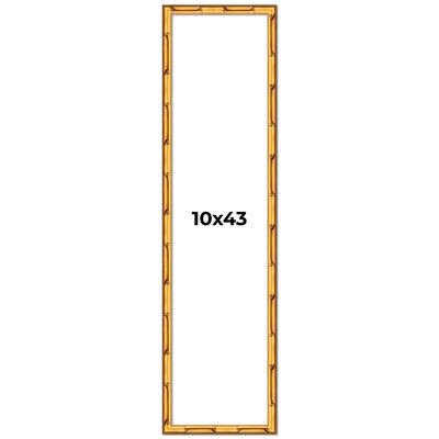 10x43 Frame Gold Bamboo Solid Wood Picture Frame | 1 Inch Moulding