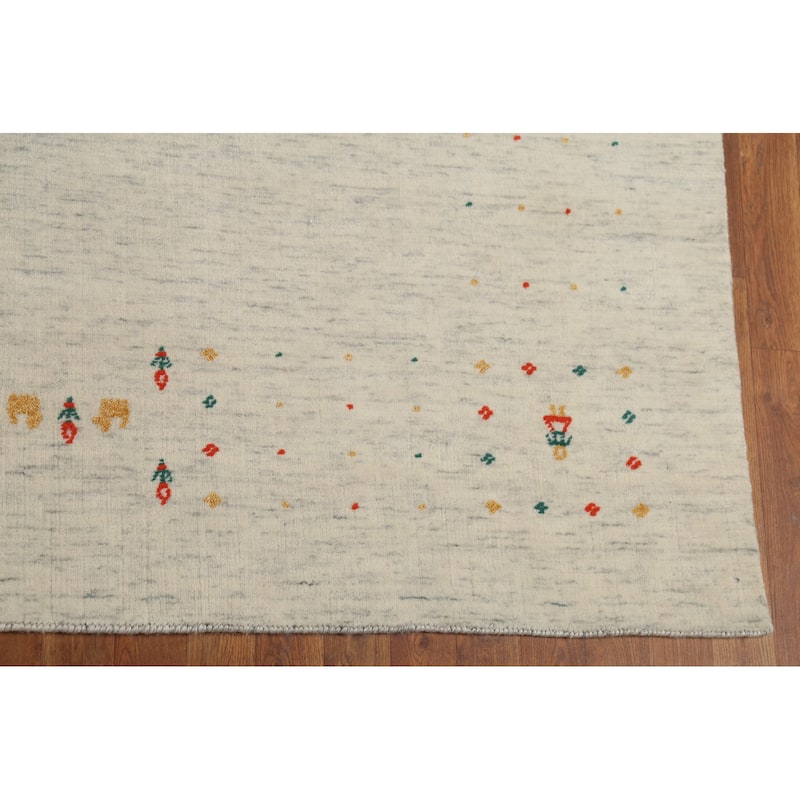Tribal Gabbeh Area Rug Handmade Wool Carpet - 8'5"x 11'7"