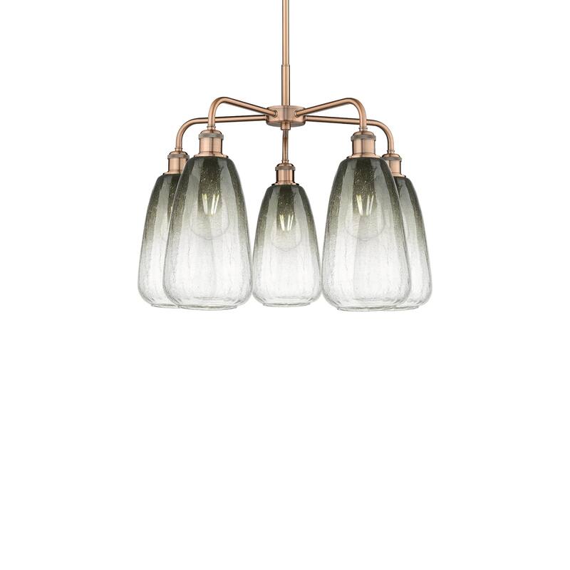 Innovations Lighting 516-5CR-19-25 Brookhaven Almond Chandelier - Antique Copper / Slate