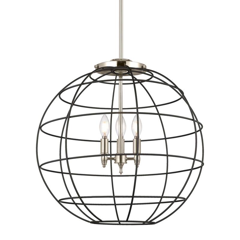 Innovations Lighting 221-3S-25-22 Lake Placid Pendant Lake Placid 3 - Polished Nickel / Matte Black