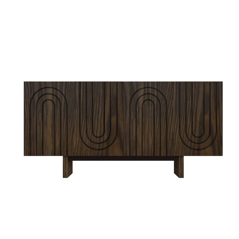 Clihome 63" Modern Buffet Accent Storage Cabinet with 4 Door