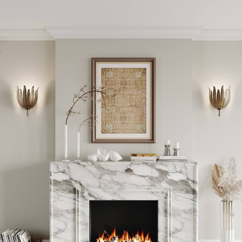 Acroma 2-set Steel Dimmable Steel Wall Sconce with Floral Design