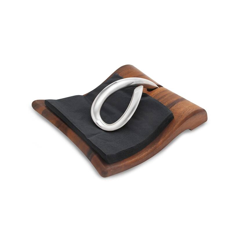 Nambe Breeze Napkin Holder - 9”L x 7.5”W