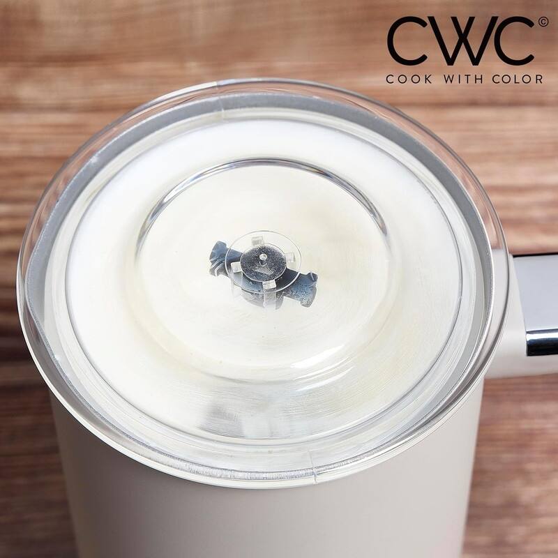 COOK WITH COLOR 4-in-1 Electric Milk Steamer and Frother - 2-Minute Heating and Frothing, Hot and Cold Foam Maker