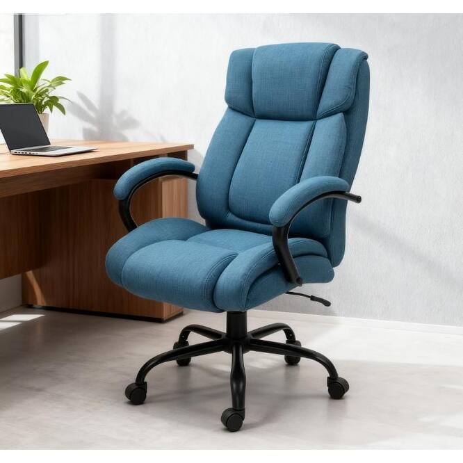 Executive Office Chair - Plush Padding, Adjustable & Rolling Wheels for Effortless Office Style
