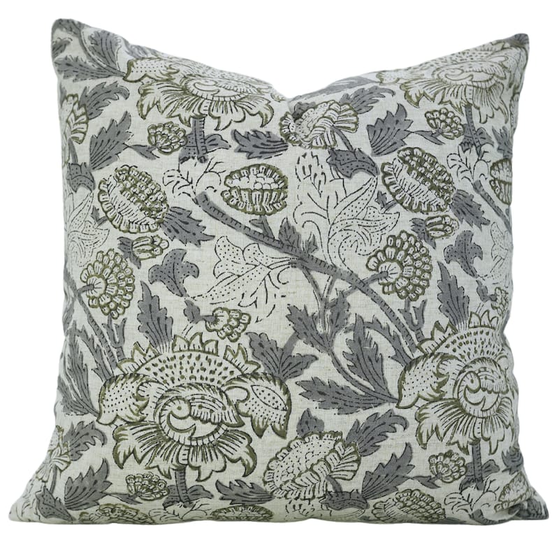 Fabdivine Grey Viscose Linen Fall or Farmhouse Decorative Pillow- Akashganga - Pillow Covers - 20" x 20"