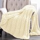 preview thumbnail 3 of 6, Modern Threads Luxury Chunky Knit Acrylic Bed Sofa Throw
