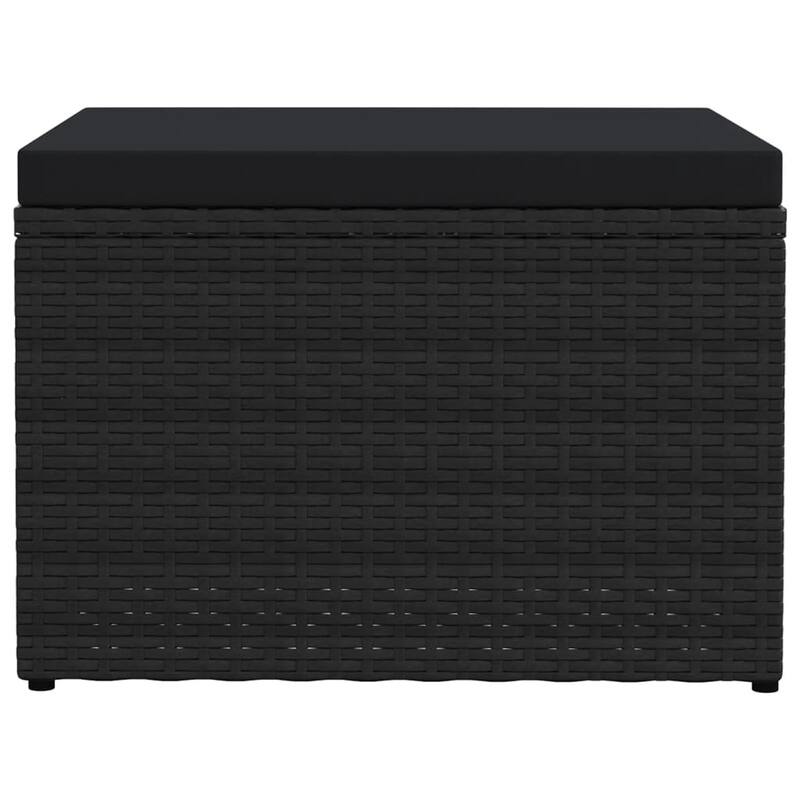vidaXL Ottoman Outdoor Footstool for Backyard Garden Poolside Poly Rattan
