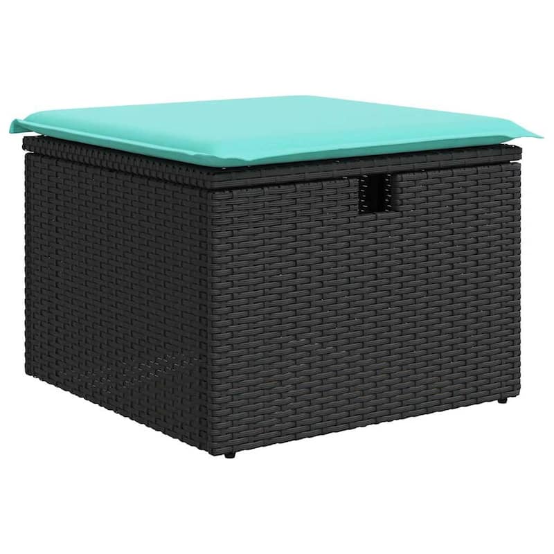 vidaXL Patio Sofa Set with Cushions and Table Outdoor Garden 7 Piece Poly Rattan