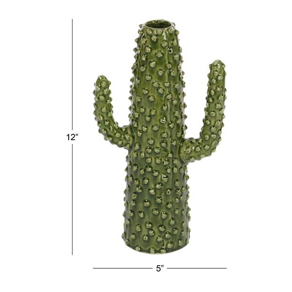 Green Ceramic Cactus Decorative Vase - Bed Bath & Beyond - 17310792