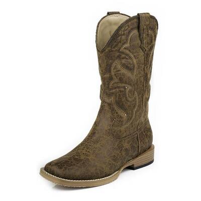 Roper Western Boots Boys Cowboy Kids Stitch Tan 09-119-1900-0065 TA