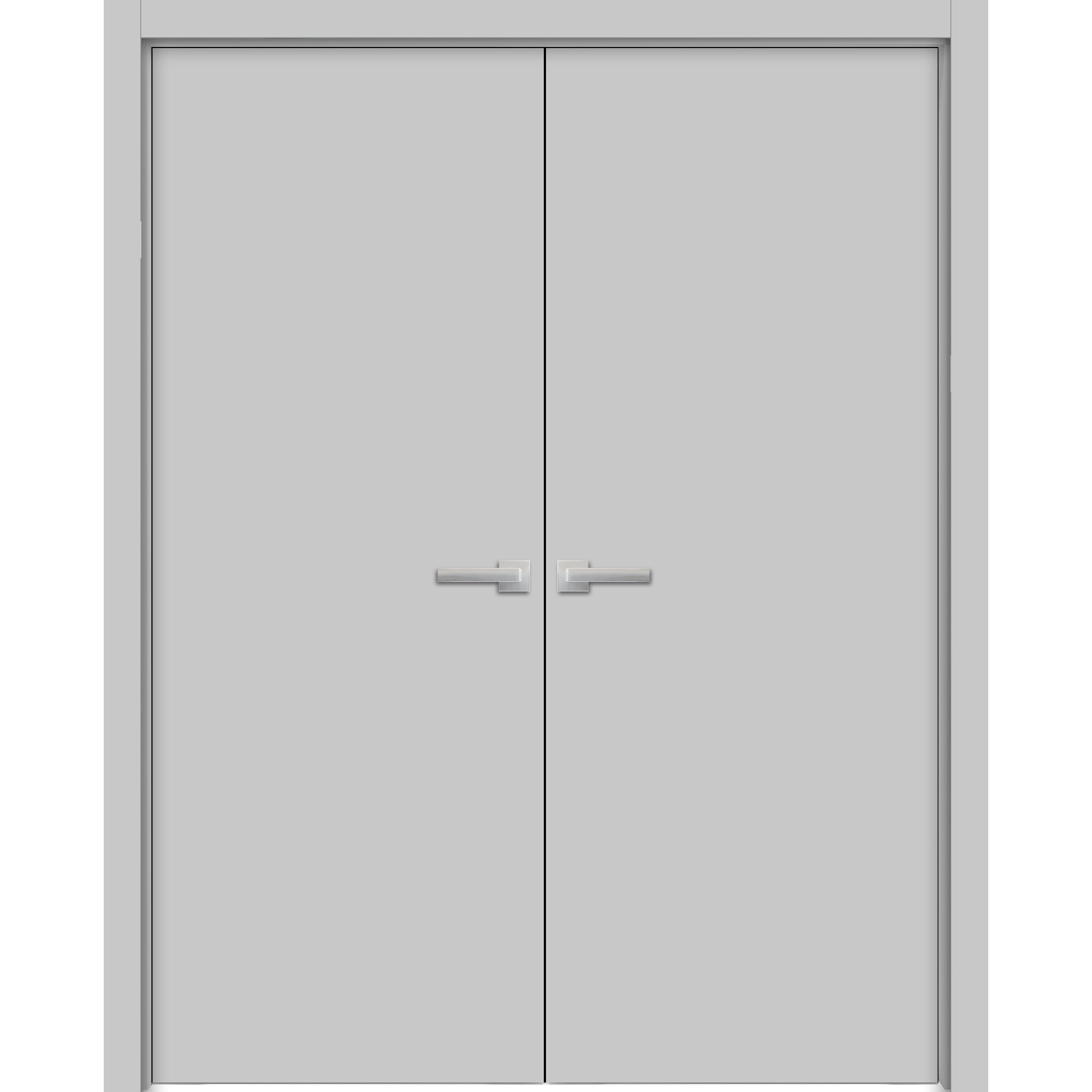 SARTODOORS Planum 0010 Matte Grey Wood Interior Double Doors