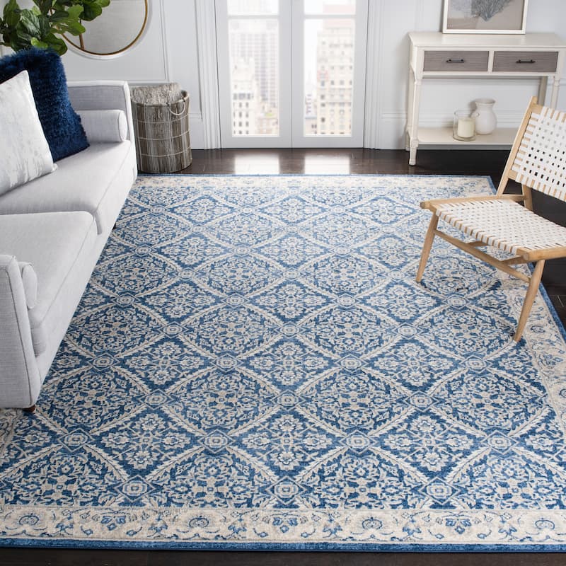 SAFAVIEH Brentwood Bibiñe Traditional Oriental Rug - 6' x 9' - Navy/Creme