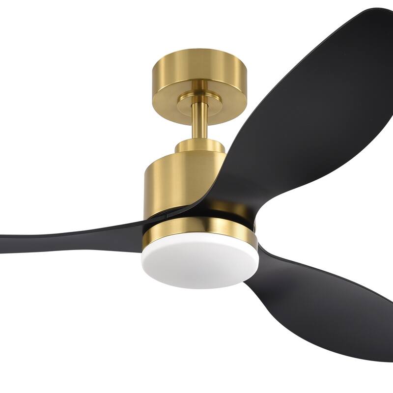 52" 3-Blade Gold Ceiling Fans with LED Light Remote Control - 52 Inch