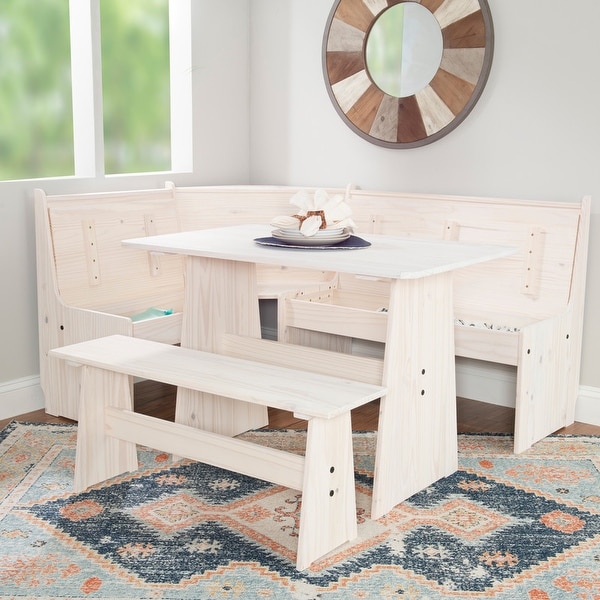 Wendell Solid Wood Corner Breakfast Nook Dining Set On Sale