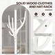 preview thumbnail 91 of 140, Tree-branch Rubberwood Freestanding Coat Rack with Hooks