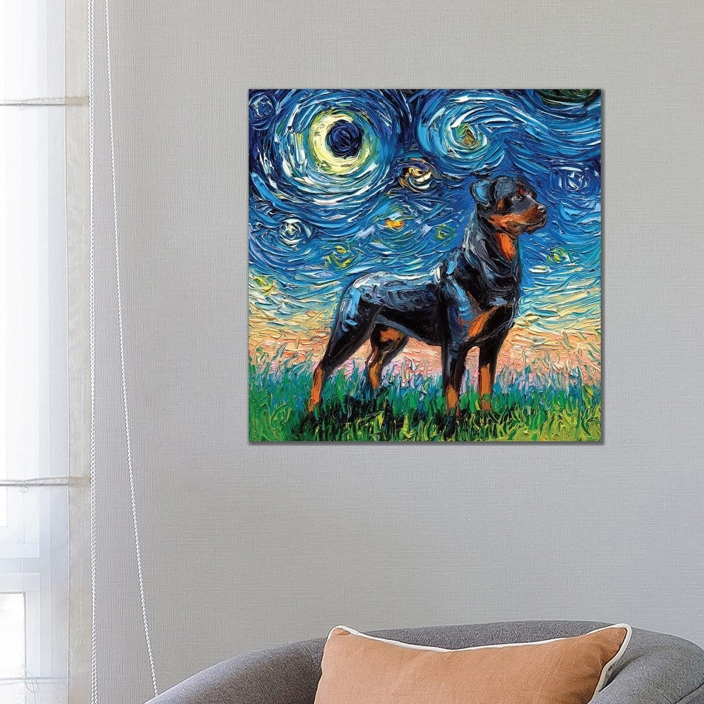 iCanvas "Rottweiler Night I" by Aja Trier Canvas Print