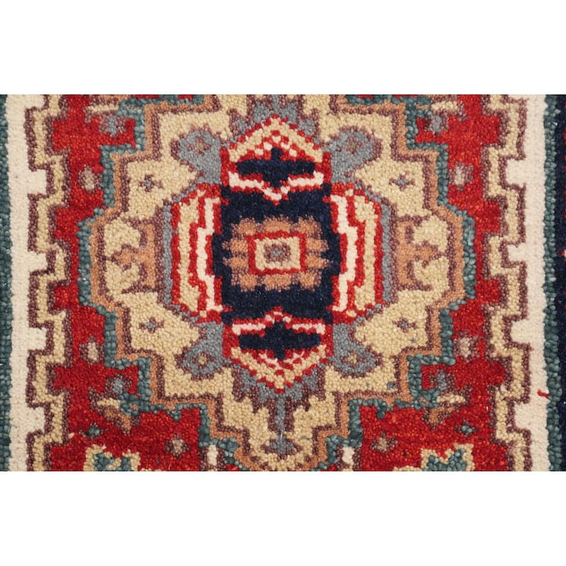 Hand Knotted Oriental 100% Wool Carpet Traditional Medallion Red Heriz (serapi) Area Rug - 3' 0'' X 2' 0''