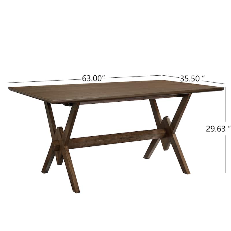 Christopher Knight Home - Vail Farmhouse Solid Wood Double V Dining Table - 63" Rectangular 6-Seater