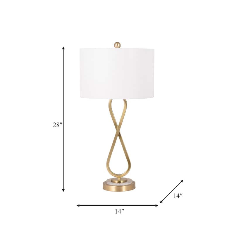 Sagebrook Home Modern Glam Metal Set Of 2 28" Infinity Table Lamps, Gold, Geometric - 14" x 14" x 28"