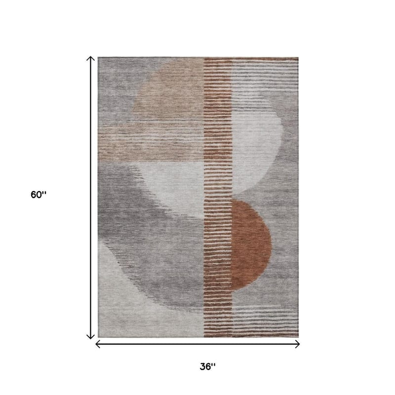HomeRoots Geometric Transitional Rectangle Outdoor Rug