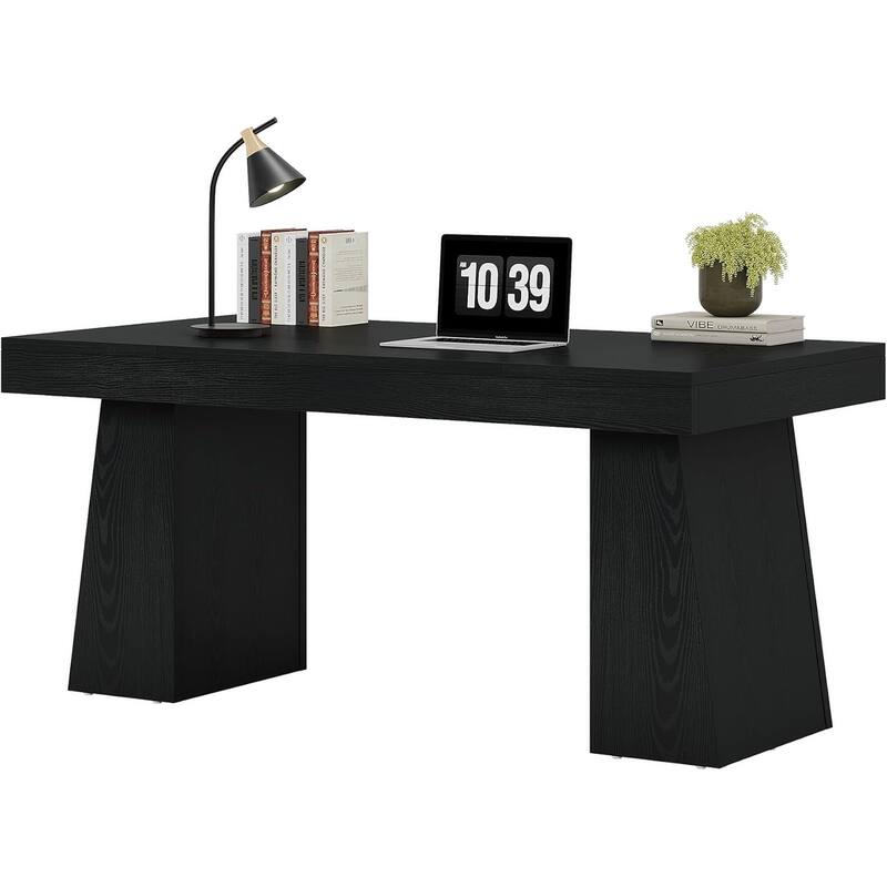 55" Modern Farmhouse Wooden Executive Desk Computer Conference Table