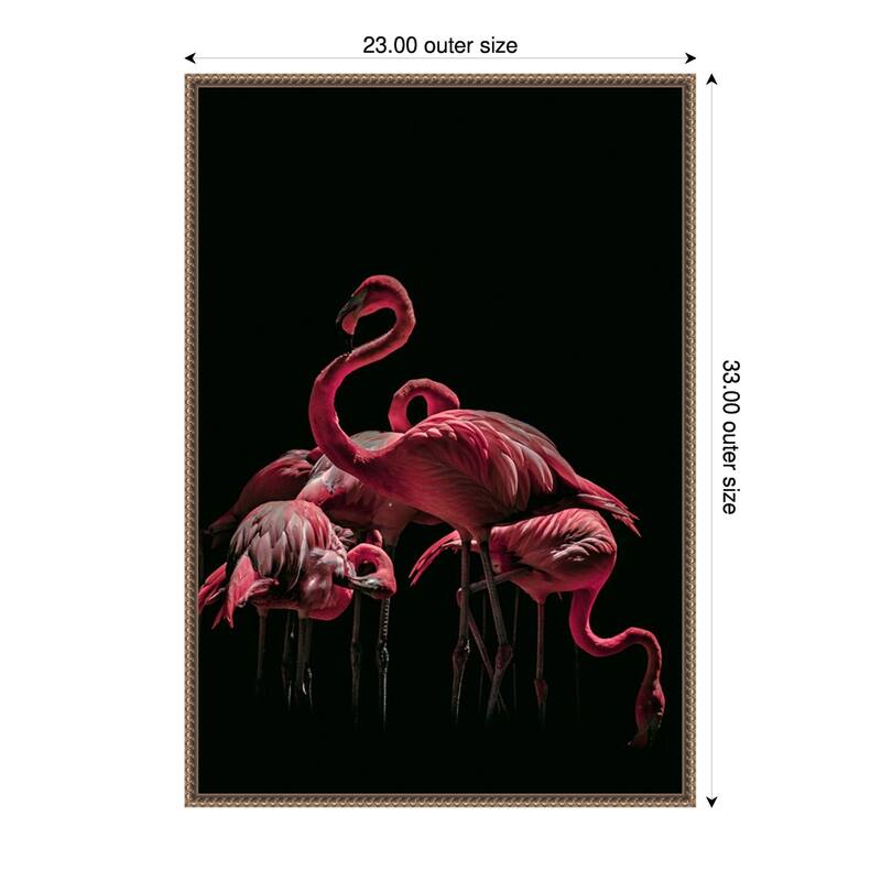 Bird 68 by Rachel Lee 3 Birdies Studio Framed Canvas Wall Art Print - 23 x 33 in