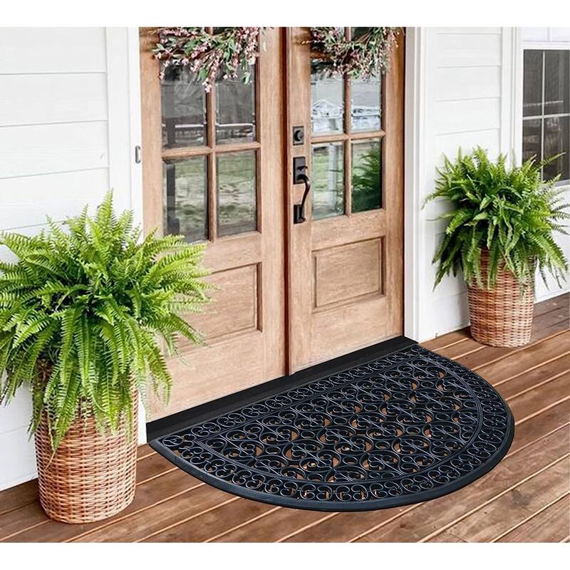 A1HC Rubber Grill Matching Doormat Set, For Front, Patio & Garage Entrance, Heavy Duty for Indoor Outdoor