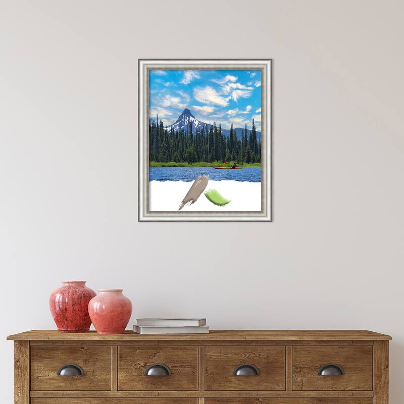 Salon Silver Narrow Picture Frame, Photo Frame, Artwork Frame - 16x20 - Salon Silver Narrow