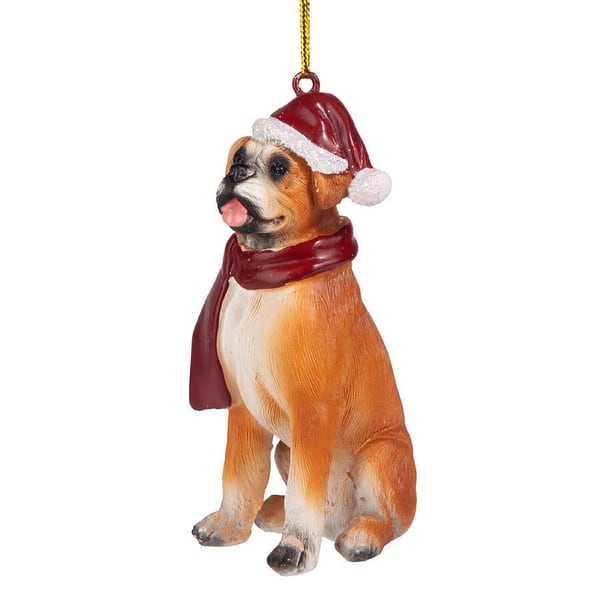 Shop 3 5 Christmas Boxer Dog Ornament N A Free Shipping On