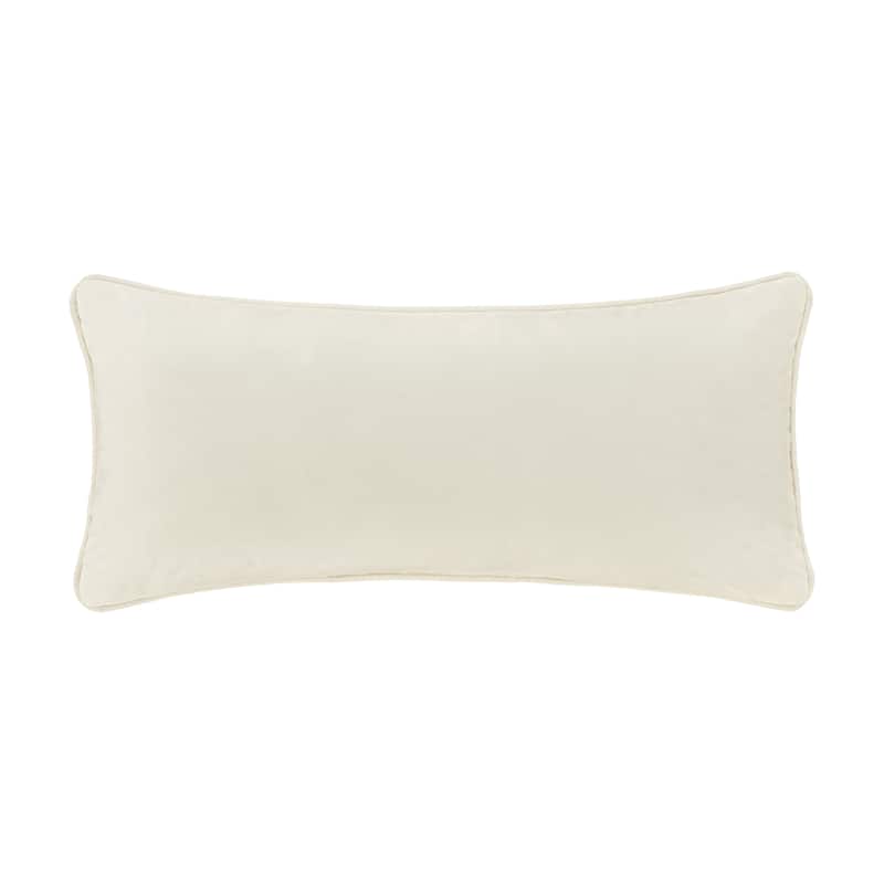 Marissa Winter White Quilted Boudoir Decorative Throw Pillow