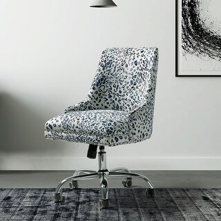 Linon Violet Cow Print Office Chair White Black