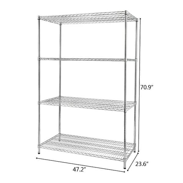 4-Shelf Adjustable Heavy Duty Steel Storage Shelving Unit Wire Rack ...