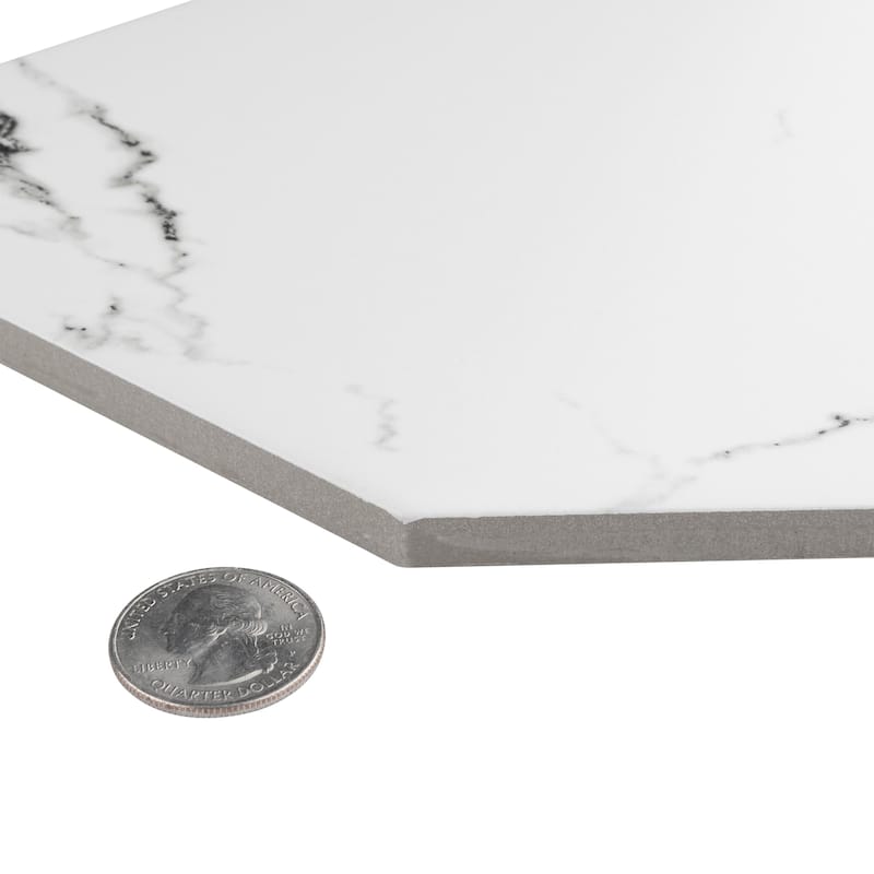Merola Tile Timeless Calacatta Kayak 6-1/2" x 12-1/2" Porcelain Floor and Wall Tile